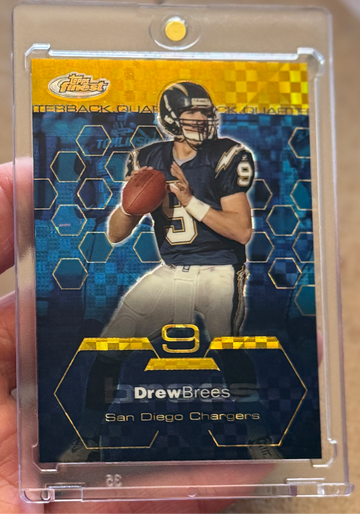 2003 Topps Finest Drew Brees Gold X-Fractor /175