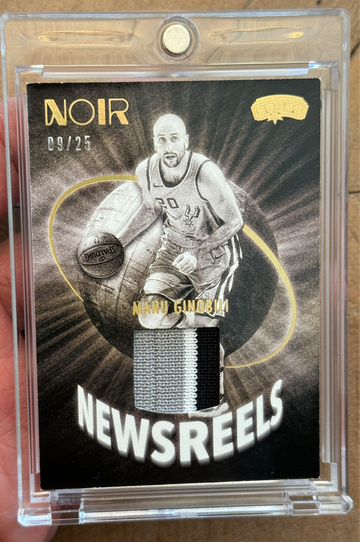 2021-22 Panini Noir Manu Ginobili Newsreels Prime Jersey Patch /25