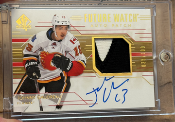 2014-15 SP Authentic Johnny Gaudreau Future Watch Rookie Patch Auto /100