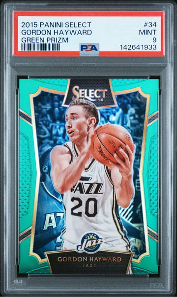 2015 Select Gordon Hayward Green Prizm /5 PSA 9