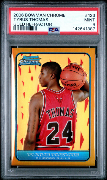 2006 Bowman Chrome Tyrus Thomas Rookie Gold Refractor /50 PSA 9