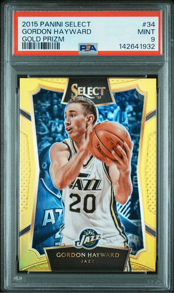 2015 Select Gordon Hayward Gold Prizm /10 PSA 9
