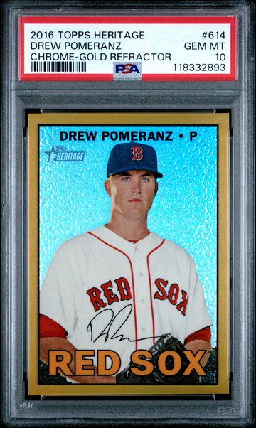 2015 Topps Heritage Drew Pomeranz Gold Chrome Refractor /5 PSA 10