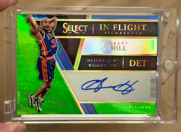 2017 Select Grant Hill In Flight Signatures Neon Green Auto /35