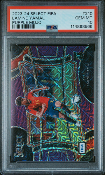 2023 Select FIFA Lamine Yamal Rookie Purple Mojo Prizm Field Level PSA 10