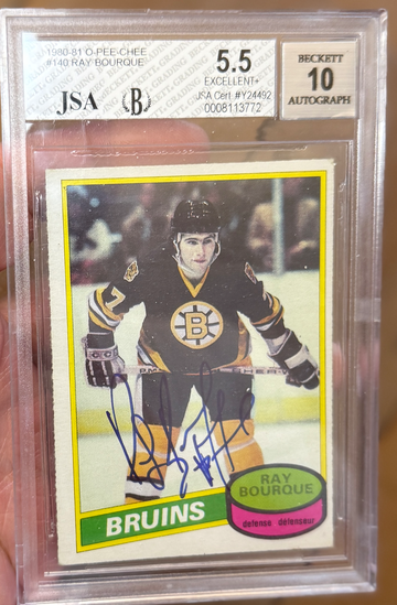 1980 O-Pee-Chee OPC Ray Bourque Rookie JSA BGS 5.5 Auto 10