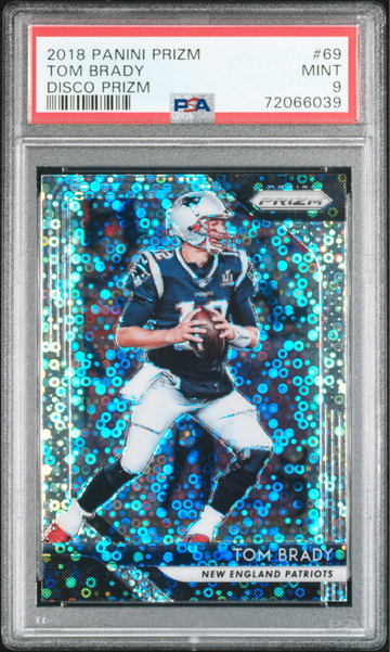 2018 Panini Prizm Tom Brady Disco Prizm PSA 9