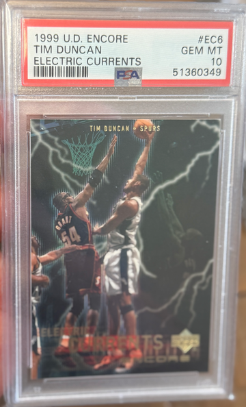 1999 Upper Deck Encore Tim Duncan Electric Currents PSA 10
