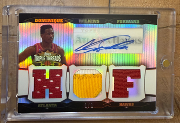 2007-08 Topps Triple Threads Dominique Wilkins Relic Jersey Auto Platinum 1/1