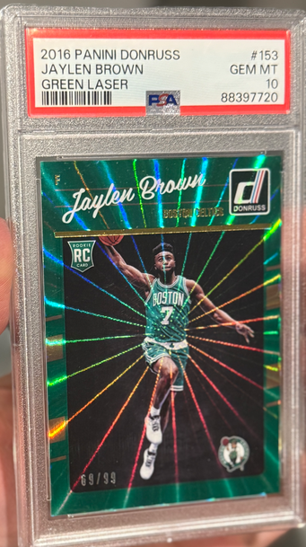 2016 Donruss Jaylen Brown Rookie Green Holo Laser /99 PSA 10 