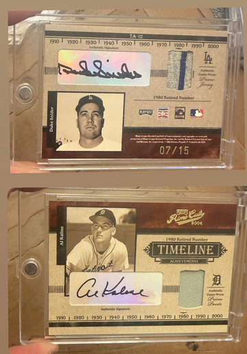 2004 Playoff Prime Cuts Duke Snider Al Kaline Timeline Dual Achievements Jersey Auto /15