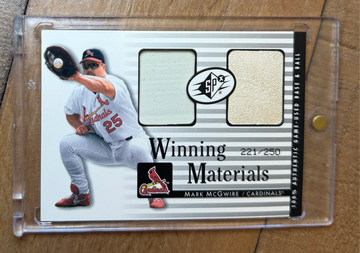 2000 SPx Mark McGwire Winning Materials Game Used Ball & Base /250 From 500th HR