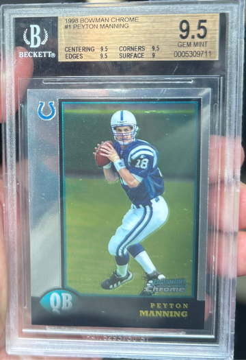 1998 Bowman Chrome Peyton Manning Rookie BGS 9.5