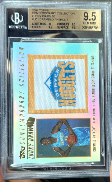 2003 Topps Contemporary Carmelo Anthony Lucky Draw Rookie Patch /50 BGS 9.5