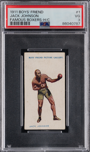 1911 Boys' Friend Jack Johnson Famous Boxers Hand Cut PSA 3