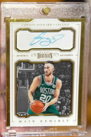 2017-18 Panini Dominion Gordon Hayward Main Exhibit Auto Gold /10