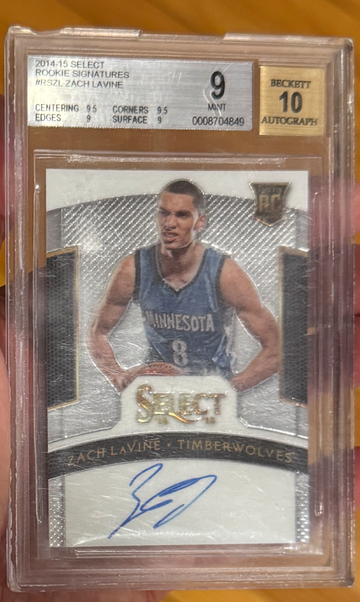 2014 Panini Select Zach Lavine Rookie Signatures /275 BGS 9 Auto 10