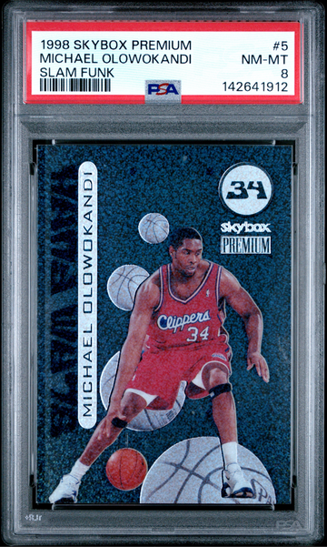 1998 Skybox Premium Michael Olowokandi Slam Funk Rookie PSA 8