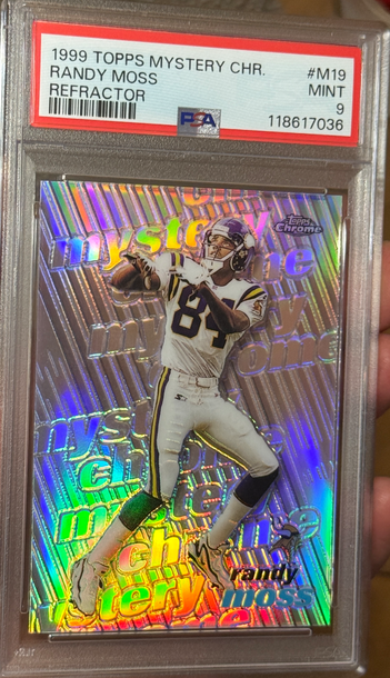 1999 Topps Chrome Randy Moss Mystery Refractor PSA 9