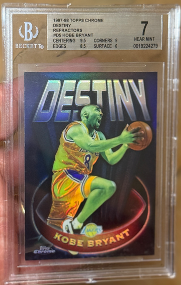 1997 Topps Chrome Kobe Bryant Destiny Refractor BGS 7