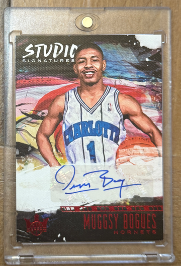 2018-19 Panini Court Kings Muggsy Bogues Studio Signatures Ruby Auto /25