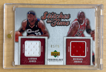 2006 Chronology Michael Jordan LeBron James Stitches In Time Jersey /75