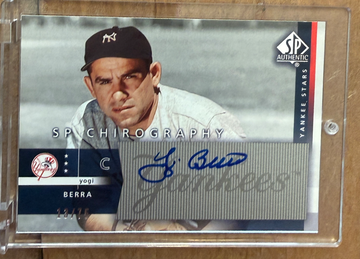 2003 SP Authentic Yogi Berra Chirography Yankees Stars Silver Auto /75