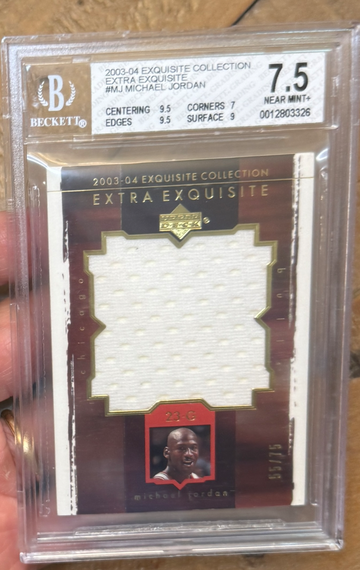 2003 Exquisite Collection Michael Jordan Extra Exquisite Jersey Patch /75 BGS 7.5