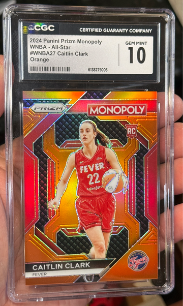 2024 Prizm Monopoly WNBA Caitlin Clark Rookie Orange Insert /124 CGC 10