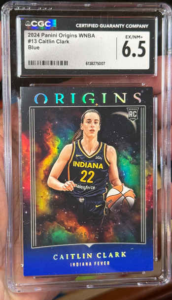 2024 Panini Origins WNBA Caitlin Clark Rookie Blue /75 CGC 6.5