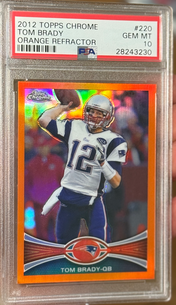 2012 Topps Chrome Tom Brady Orange Refractor PSA 10