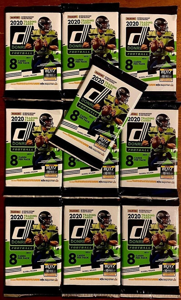 10 Pack Lot 2020 Donruss Football Packs (8-Card) ~ Herbert, Burrow, Tua, Hurts ?