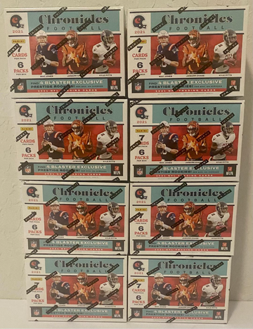 8 Box Lot 2021 Chronicles Football Blaster Boxes ~ Factory Sealed