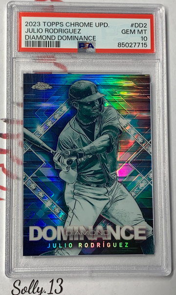 2023 TOPPS CHROME UPDATE JULIO RODRIGUEZ DIAMOND DOMINANCE pop 17 !!! AL ROY!
