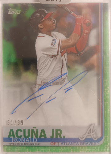 2019 Topps Clearly Authentic Ronald Acuna Jr Autograph Green 