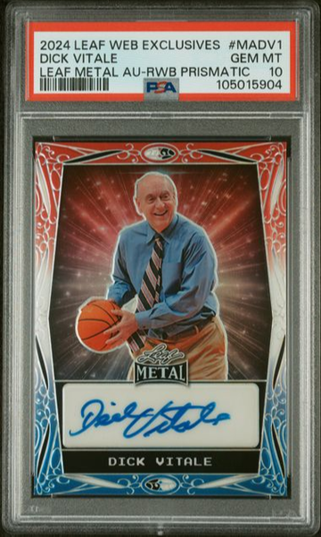 DICK VITALE 2024 LEAF WEB EXCLUSIVES METAL AUTO-RWB PRISMATIC /10 PSA 10