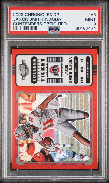 2023 Chronicles Draft Picks Jaxon Smith-Njigba Contenders Optic-Red PSA 9