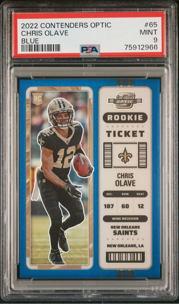 2022 Contenders Optic Chris Olave Blue PSA 9