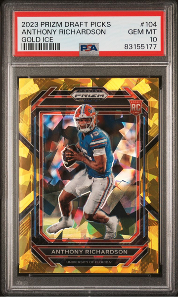 2023 Panini Prizm Draft Picks Anthony Richardson Gold Ice PSA 10