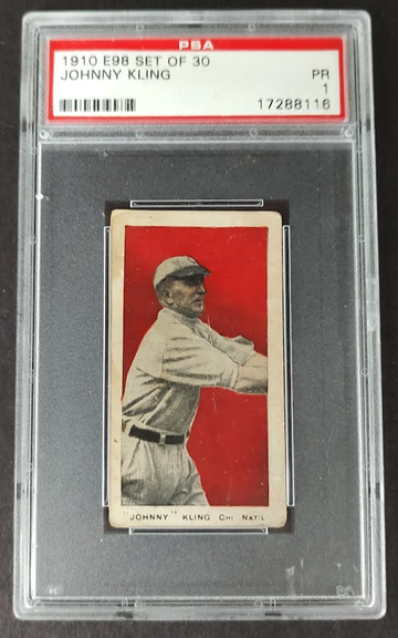 E98 Set of 30 - Johnny Kling Red Background - PSA 1
