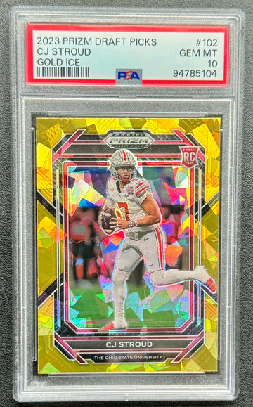 2023 Prizm Draft Picks CJ Stroud Gold Ice PSA 10
