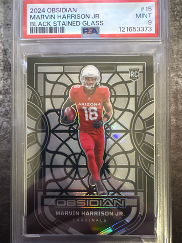 2024 Panini Black Marvin Harrison Jr. / Stained Glass /PSA 9