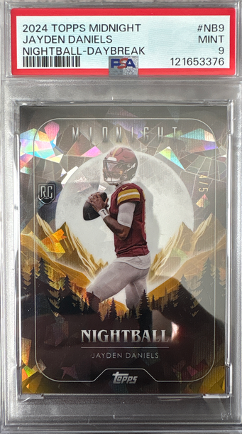 2024 Topps Midnight / Jayden Daniels / Nightball-Daybreak / PSA 9