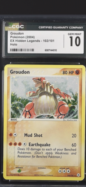 Groudon CGC 10 2004 102/101 Ex hidden legends