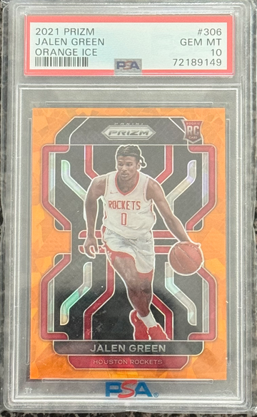 2021 Jalen Green Prizm Orange Ice RC PSA 10