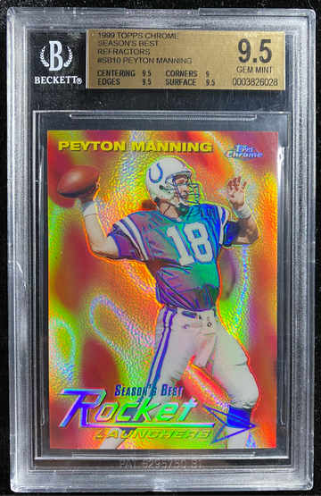 1999 PEYTON MANNING TOPPS CHROME SEASON'S BEST REFRACTORS #SB10 BGS 9.5