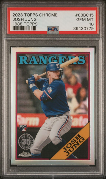 2023 Topps Chrome Josh Jung 1988 Topps 88BC15 PSA 10