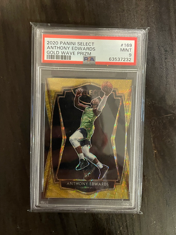 2020 Anthony Edwards Select Gold Wave Rookie Premier Level PSA 9 