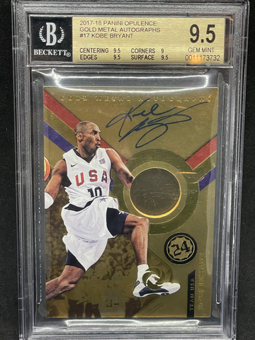 2017 Pop 1! Panini Opulence Kobe Bryant Gold /20 USA Auto BGS 9.5 