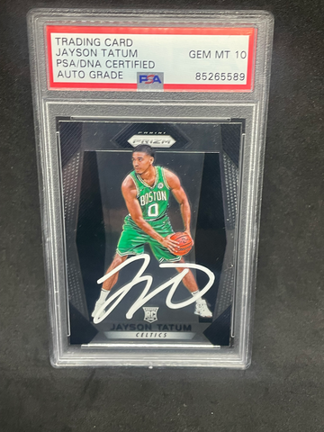 2017 Prizm Jayson Tatum Rookie White Ink Auto PSA 10 